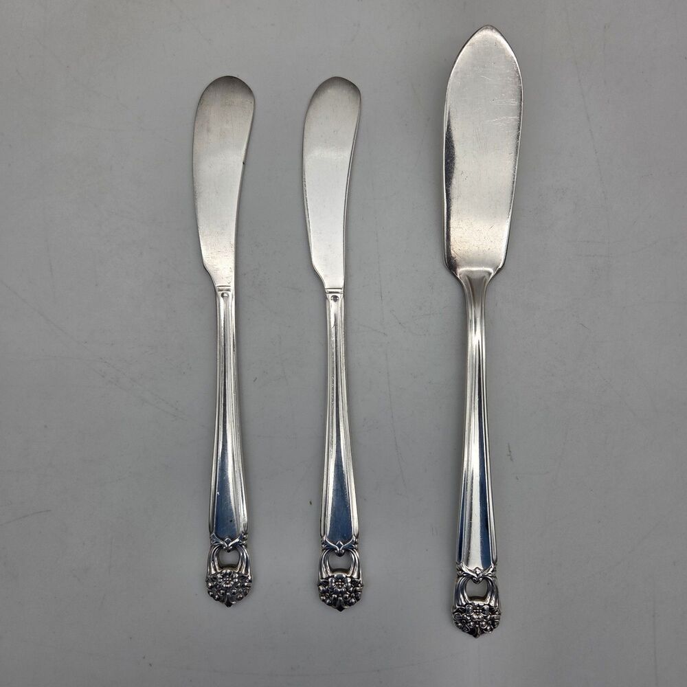 1847 Rogers Bros Eternally Yours Silverplate Butter Knife Spreader Lot 3pc 1941